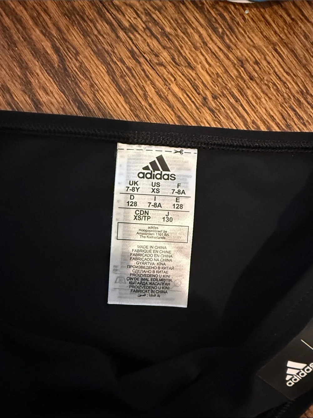 adidas Girls Two-Piece Swimsuit in Black, Blue & Red